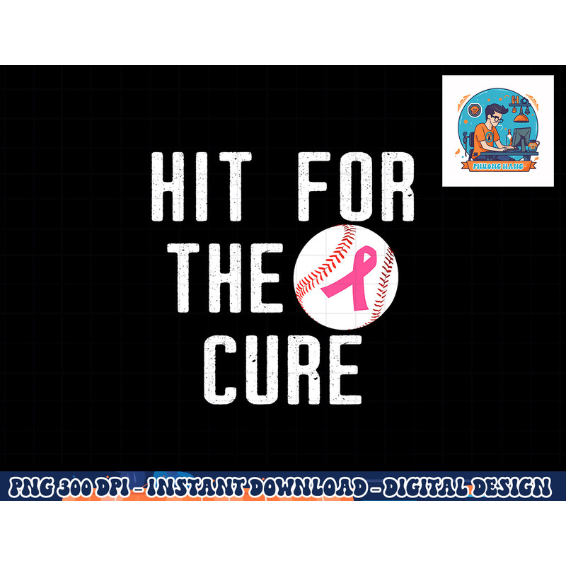 Baseball Breast Cancer Awareness Hit for the Cure Men Women T-Shirt copy.jpg