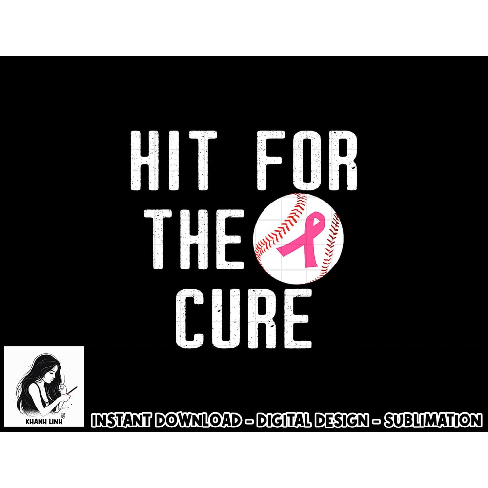 Baseball Breast Cancer Awareness Hit for the Cure Men Women T-Shirt copy.jpg
