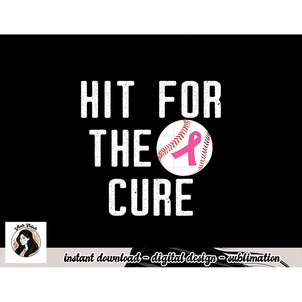 Baseball Breast Cancer Awareness Hit for the Cure Men Women T-Shirt copy.jpg