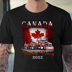canada freedom convoy jan 2022 shirt, cool truckers tee, support truckers freedom convoy 2022 unisex tee