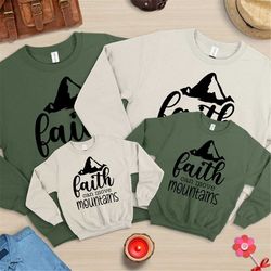 faith can move mountains - sweater - pullover sweater - women's sweater - jesus - god - sweatshirt - christmas - christi