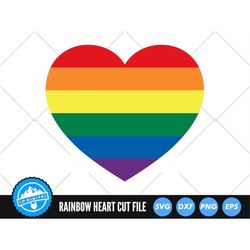 Rainbow Heart SVG Files | Pride Heart Cut Files | LGBTQ Love SVG Vector Files | Gay Pride Vector | Queer Pride Clip Art