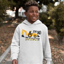 construction crew hoodies, construction birthday sweatshirt, personalized construction sweatshirt, digger hoodies, birth