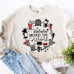 drinking around the world sweatshirt, disney sweatshirt, epcot, disney drinking sweatshirt, funny disney gift, epcot foo