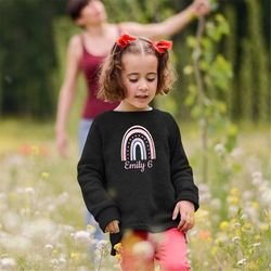 pastel rainbow custom, rainbow personalized name sweatshirts, rainbow birthday hoodies, birthday matching sweaters, 1st