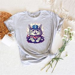 funny kitten 4th of july shirt, patriotic animal lover shirt, memorial day shirt, patriotic cat t-shirt, freedom shirt,