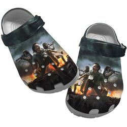 the walking dead, the walking dead crocs, the walking dead clog shoes unisex, movie sandals, movie crocs