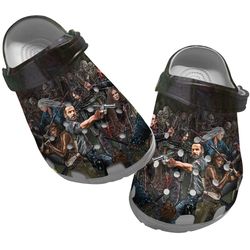 the walking dead, the walking dead crocs, movie sandals, movie crocs, the walking dead clog shoes unisex