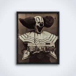 Bozo the Clown vintage circus clown photo printable art print poster Digital Download