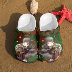 levi ackerman anime crocs clog shoes, anime crocs, cartoon crocs, character crocs, maga crocs, levi ackerman