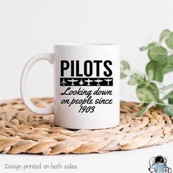 pilot coffee mug, pilot mug, pilot gift, flying mug, pilots looking down, flying pilot mug, aviation mug, aviation coffe