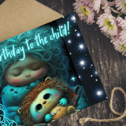 digital greeting card. happy birthday to the child!