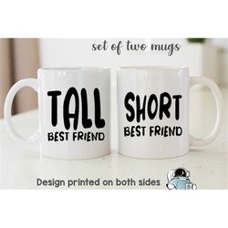 tall short best friends matching mug set, friend mugs, matching gifts, best friend mugs, tall and short mug, birthday ma