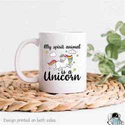 spirit animal is a unicorn, unicorn coffee mug, unicorn spirit animal, spirit animal mug, unicorn lover gift, gifts for
