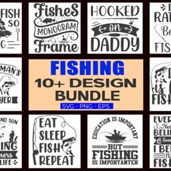 Fishing SVG T Shirt Design Bundle, SVG