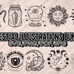 celestial illustrations bundle svg