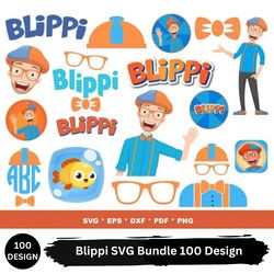 Blippi SVG Bundle 100 designs PNG, SVG, EPS, SVG