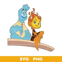 ember & wade svg, elemental characters svg, elemental svg, disney pixars elemental svg, png, 04072310