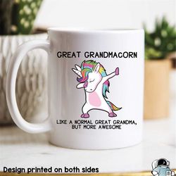 great grandma mug, great grandmacorn mug, unicorn great grandma mug, grandma coffee mug, gift for grandmother, great gra