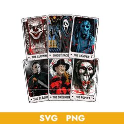 horror friends tarot card svg, horror characters tarot card svg, halloween svg, png bb04072338