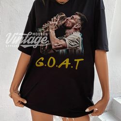 goat lionel messi shirt, soccer shirt, classic 90s graphic tee, unisex, vintage bootleg, gift, retro