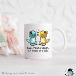 t-rex hugs mug, boyfriend gift, girlfriend gift, gifts for her, gifts for him, dinosaur hug, t-rex arms, couple gift, an