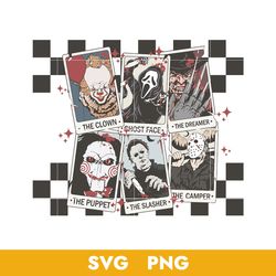 horror friends tarot card svg, horror characters tarot card svg, halloween svg, png bb04072339