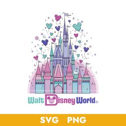 walt disney world svg, watercolor disney castle svg, disney watercolor svg, png, bb04072359