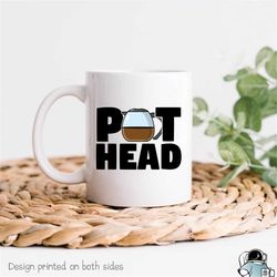 coffee pot head, coffee lover mug, coffee mug, funny coffee gift, pot head mug, coffee addict, coffee drinker gift, cute