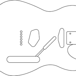 fender teiecaster line art vector file black white vector outline file for cnc laser cutting