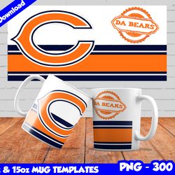 Bears Mug Design Png, Sublimate Mug Template, Bears Mug Wrap, Sublimation Football Design PNG, Instant Download