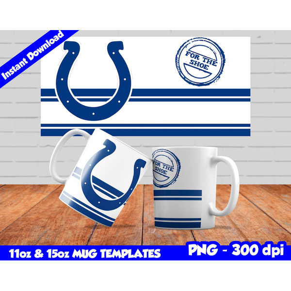 Colts Mug Design Png, Sublimate Mug Template, Colts Mug Wrap