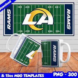 Rams Mug Design Png, Sublimate Mug Template, Rams Mug Wrap, Sublimation Football Design PNG, Instant Download