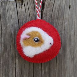 Guinea pig felt Christmas ornament