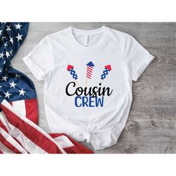 cousin crew shirt, 4th of july crew shirt, patriotic family matching tee, independence day cousins outfit, american fami