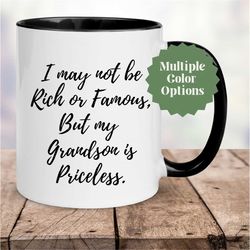 grandson mug, best grandson gifts, gifts to grandma from grandson, but my grandson is priceless, grandson cup