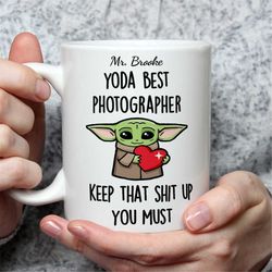 personalized gift for photographer, yoda best photographer, photographer gift, photographer mug, gift for photographer