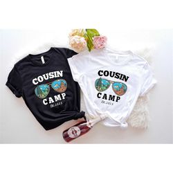 cousin camp est 2023 t-shirt, summer family reunion shirt, mountain hiking matching outfit, cousins adventure shirts, co