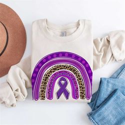 epilepsy awareness sweatshirt, epilepsy sweatshirt, epilepsy awareness gift, purple ribbon, epilepsy sweater, rainbow sw