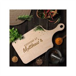 kiddush, personalized paddle chopping board, chopping board personalized, maple chopping board, walnut chopping board