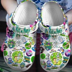 cartoon crocs, rick and morty crocs, rick and morty clog shoes unisex, movie crocs, rick and morty, sitcom crocs