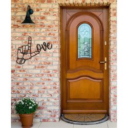 asl love sign, love metal wall decor, asl wall decor, sign language gifts, entryway wall decor