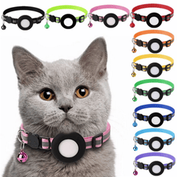 For For Dark Cat For Holder Pet Tracker Waterproof Glow Protective Collar Dog Nylon Reflective The Airtag Fits Collar In