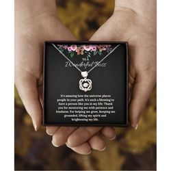 charming classic necklace gift for boss, to a wonderful boss, for your patience and kindness, double heart crystal - mug