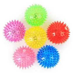 Pet Dog Squeaky Toys Colorful Soft Rubber Luminous Cat Puppy Sounding Toy Tooth Cleaning Ball Teeth Chewing Toy Pet