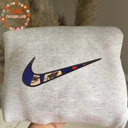 nike x madara embroidered sweatshirt, naruto anime embroidered sweatshirt, custom anime embroidered crewneck, anime gift