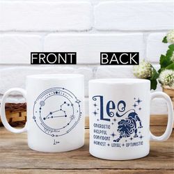 leo mug - leo gift - leo constellation coffee mug - zodiac gifts for leo - leo august birthday