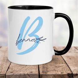 monogrammed mug, initial mug, mug name personalized