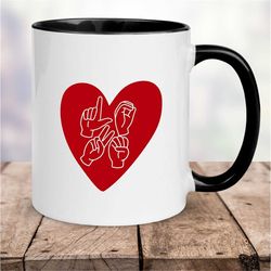 asl love, asl mug, sign language gift, mugs valentines