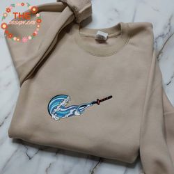nike x tanjiro embroidered sweatshirt, demon slayer anime embroidered sweatshirt, custom anime embroidered crewneck, ani